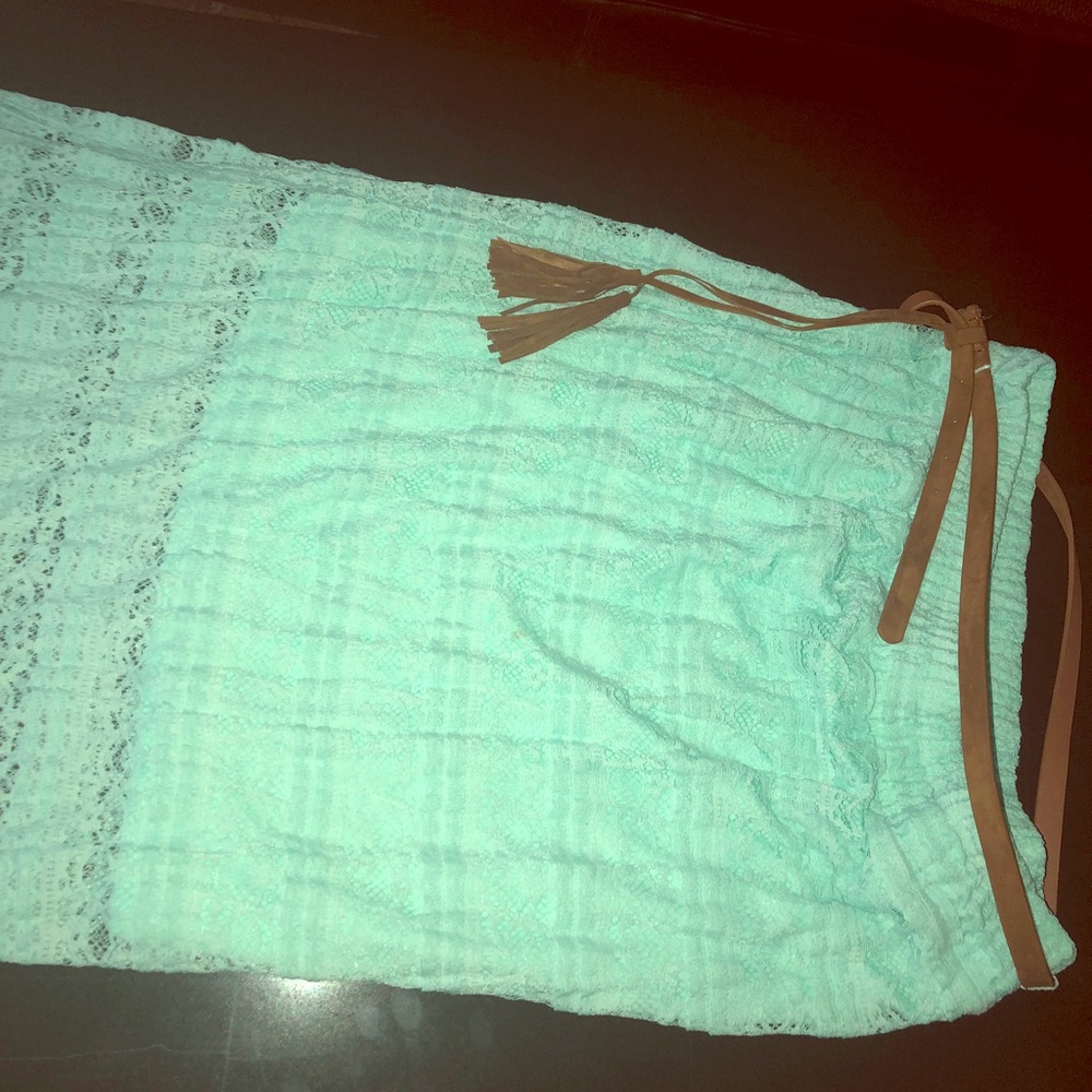 M-Slit Long Skirt in Teal